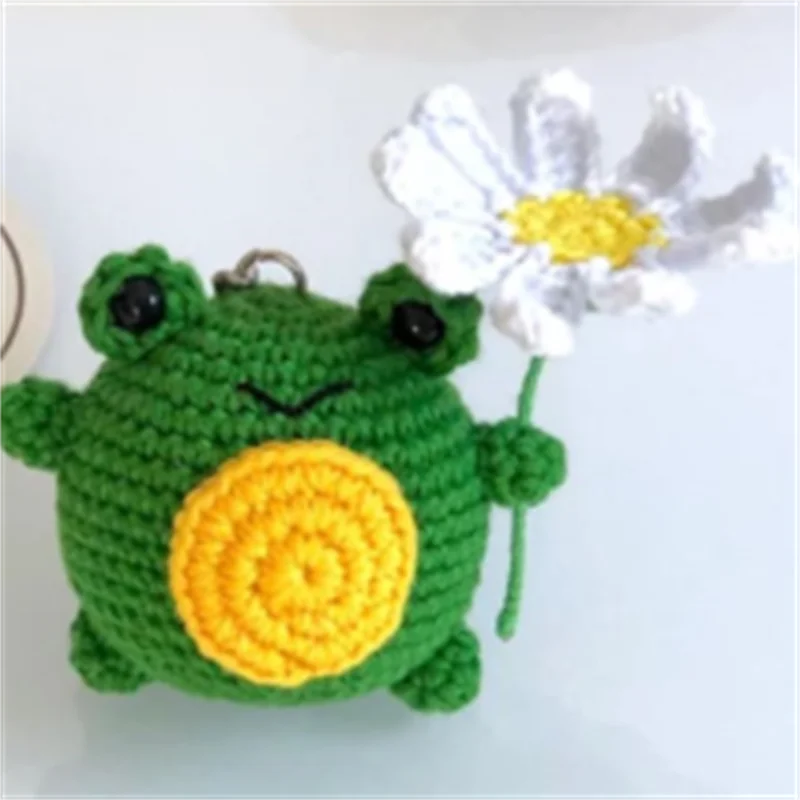 Creative Funny Crochet Frog Lotus leaf Sewant mushrooms Desk Decor Chicken Frog Dolls Cheer Up Gifts Home Room Decorations