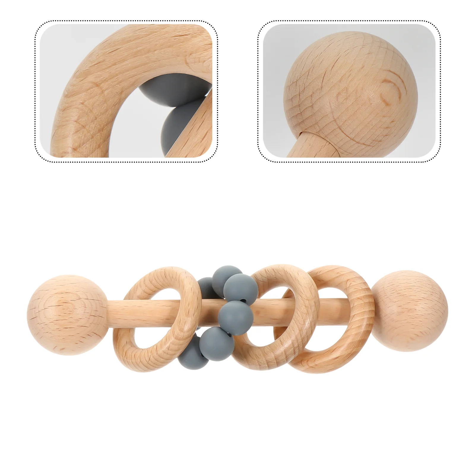 Infant Hand Bell Plaything Kids Early Educational Wooden Handbell Playthings Child