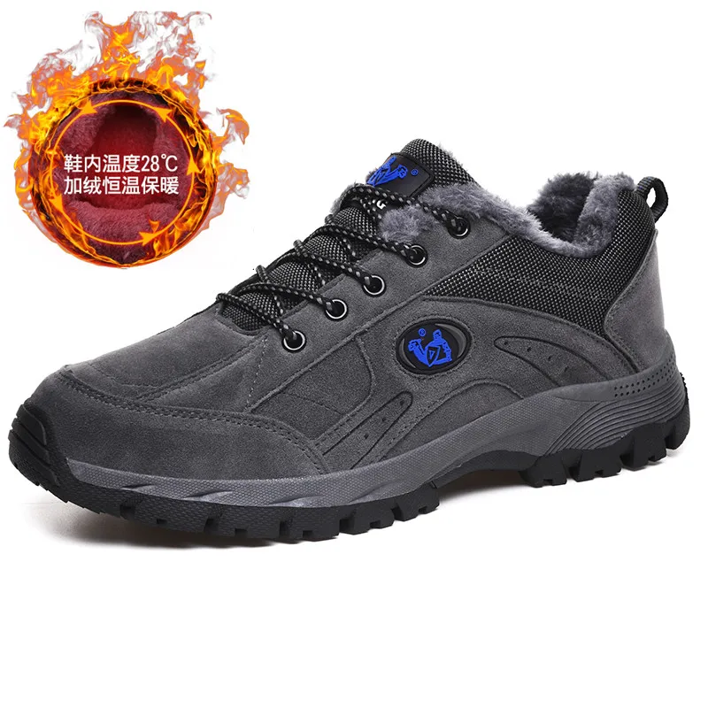 

2025 autumn and winter snow boots for men and women outdoor travel, thick and warm high top cotton shoes