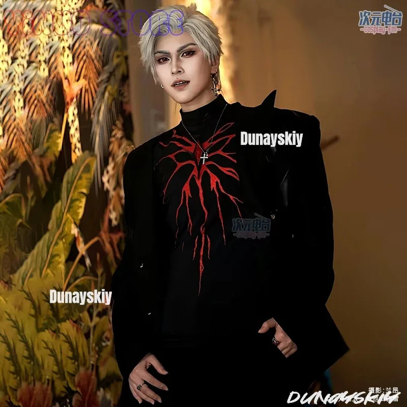 

COSda@Love and Deepspace Cosplay Sylus Costume Halloween party men's and women's fashionable high neck tight black casual Sylus