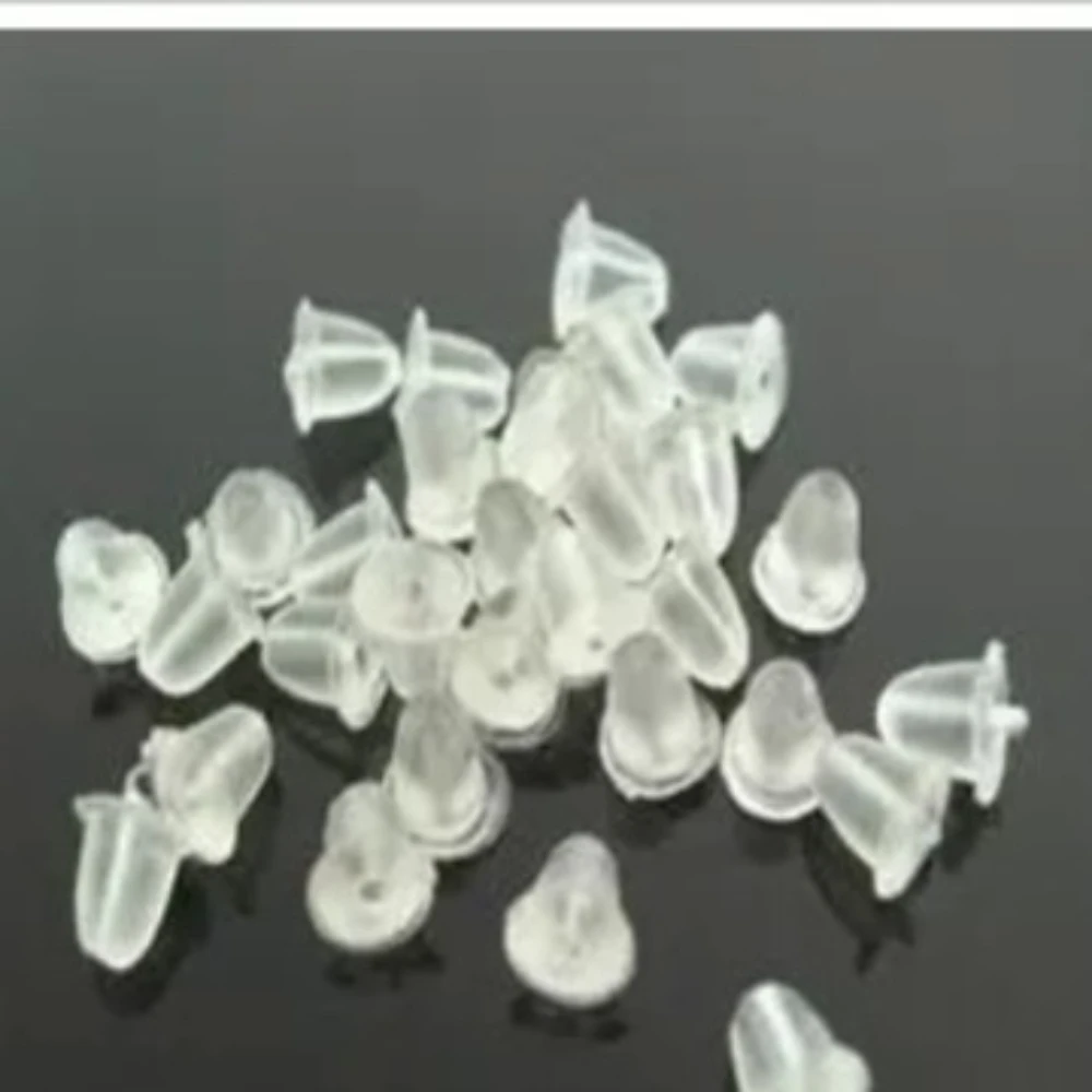 100pcs Plastic Earring Backs Clutch Stopper for Stud Earrings Clear For DIY Sports Sensitive Ears Jewelry Making Findings