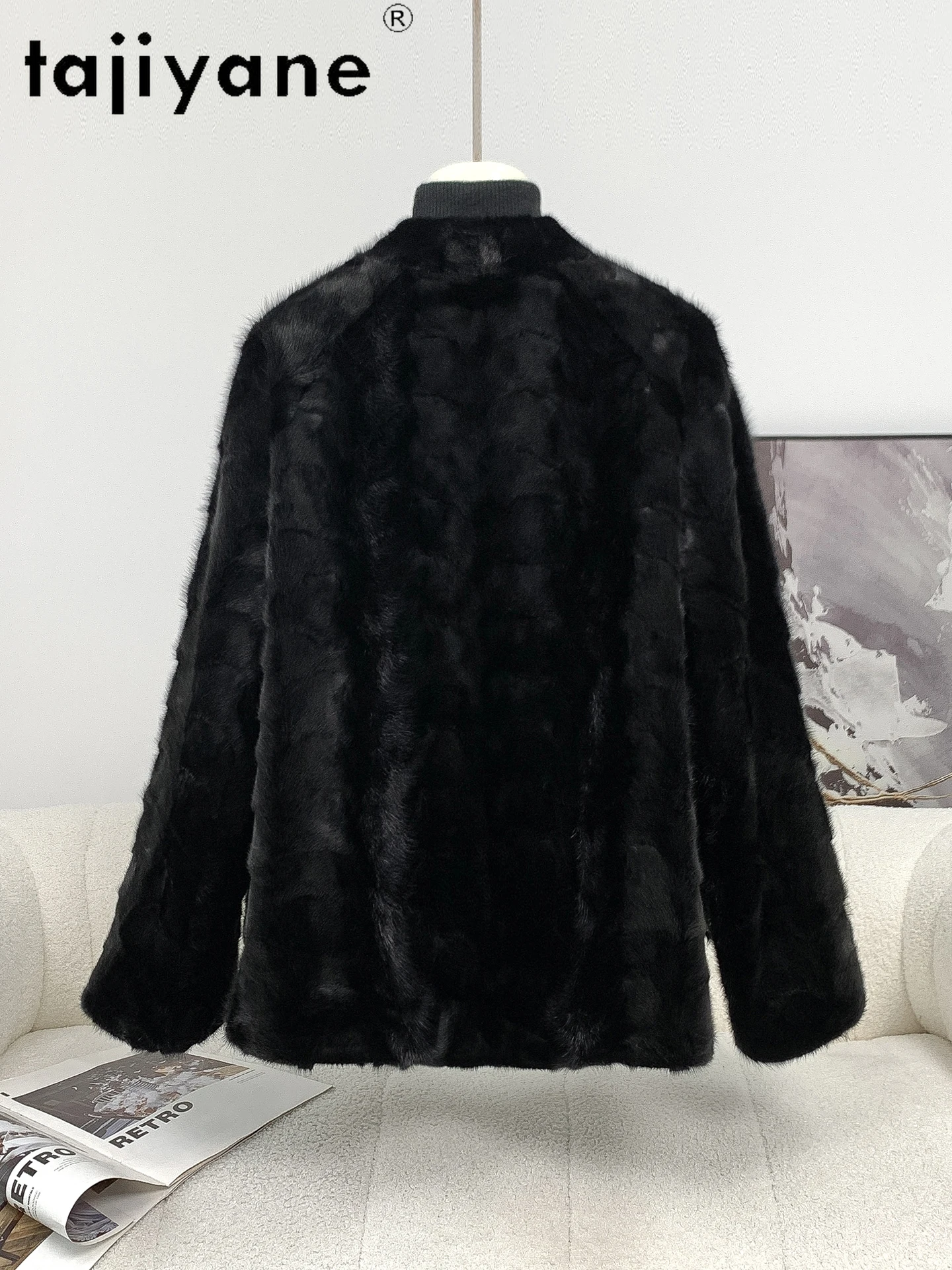 TAJIYANE 100% Naturalny Płaszcz z Futra Norki Damski Dwustronny Prawdziwe Futro Eleganckie Płaszcze w Chińskim Stylu Zimowe Ubrania Damskie 2025 шуба
