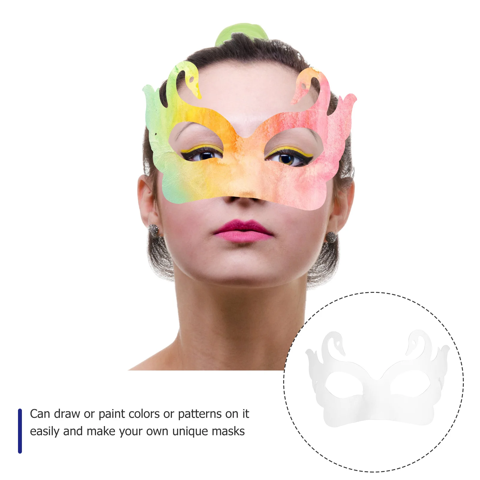 

Halloween Blank Graffiti Mask Facial Masks Animal Diy Paintable Paper Men and Women for Party