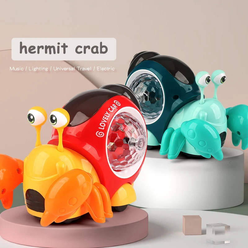 Crawling Crab Walking Dancing Electronic Pets Robo Hermit Crab Snail Glowing Music Light Baby Toddler Educational Toy Christmas