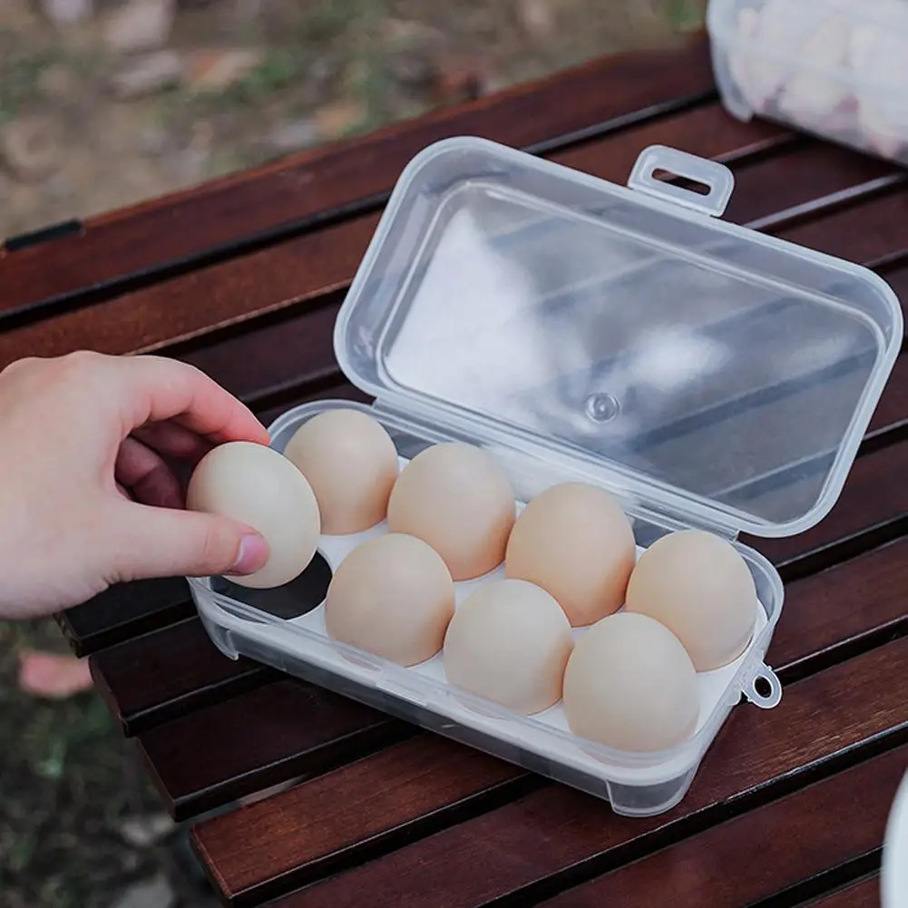 Caja de almacenamiento de huevos, contenedor portátil al aire libre para acampar, caja organizadora de cocina, 3/4/8 rejillas