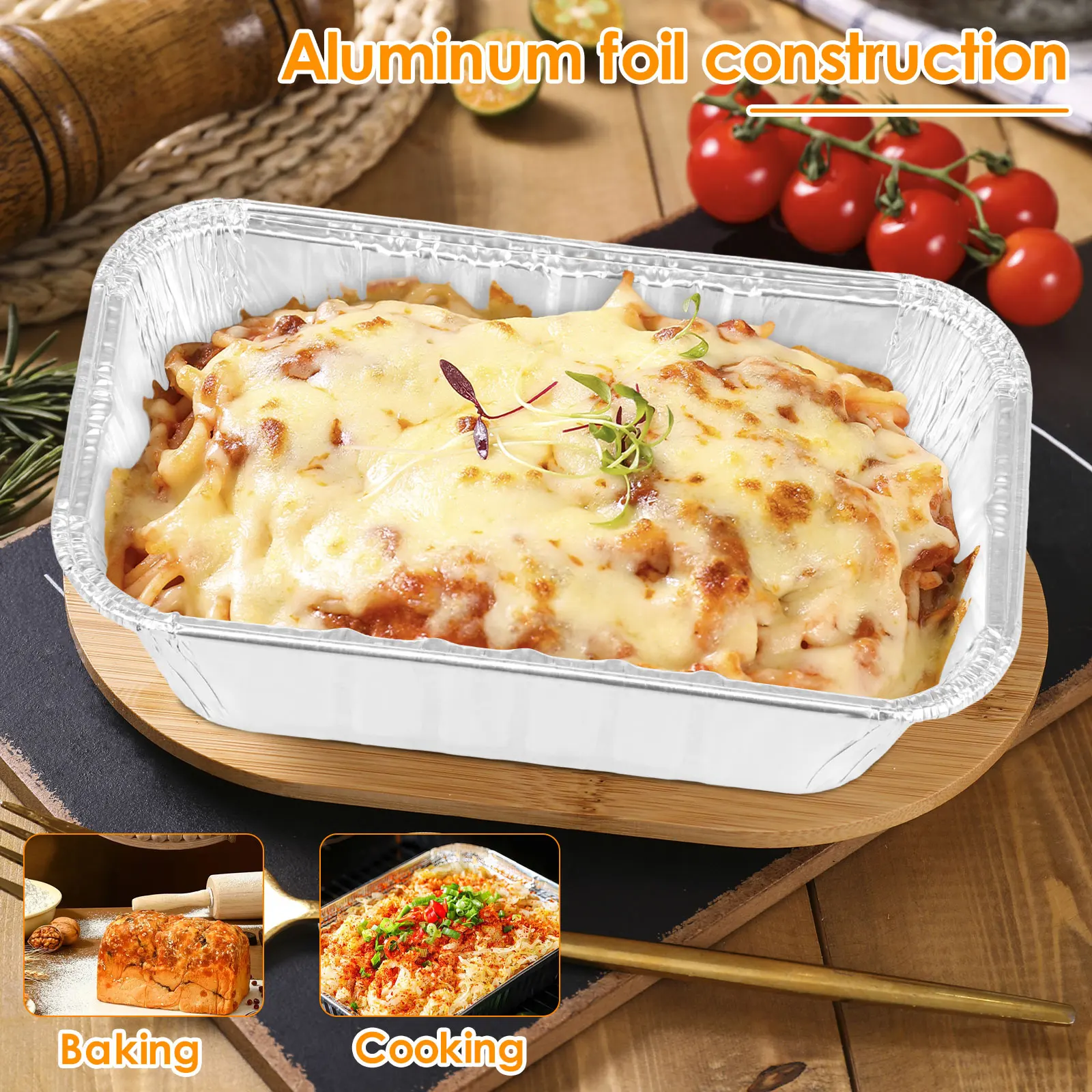 ถาดฟอยล์อลูมิเนียมสำหรับอบขนมป - Kitchen Baking Containers บทวิจารณ์และราคา