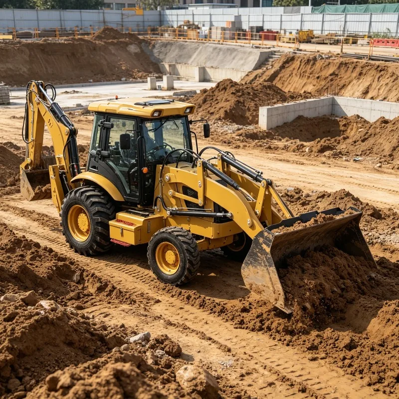 Multi Functional Backhoe Loader for Demolition Debris Sorting Recycling Waste Management Works Customized
