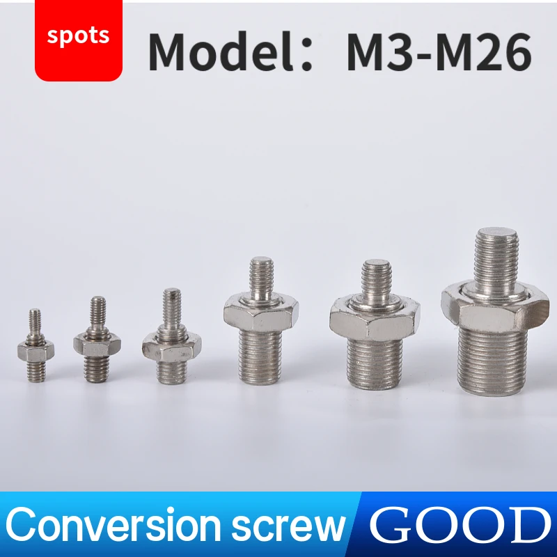 SDA/CQ2B Thin Cylinder Adapter Screw Internal Thread Conversion External Thread Conversion External Thread M8/10*1.5 Pneumatic