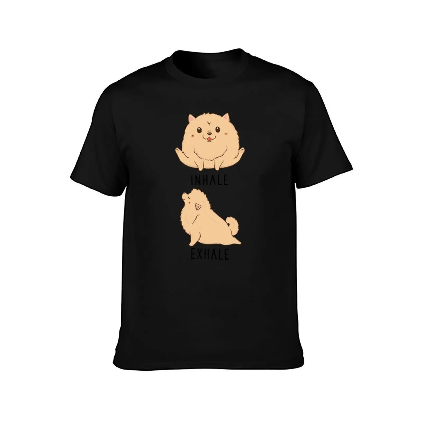 Inhale Exhale Pomeranian Yoga T-Shirt blacks quick drying blue archive mens white t shirts