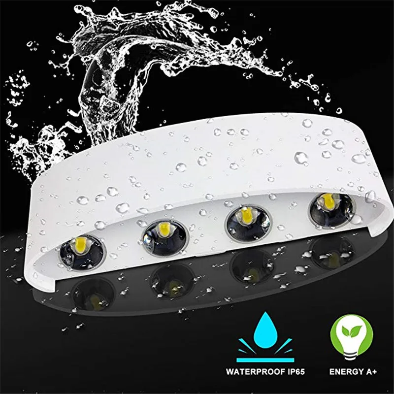 IP65 LED Wall Lamp Outdoor Waterproof Garden Lighting Aluminum AC86-265 Indoor Bedroom Living Room Stairs Wall Light