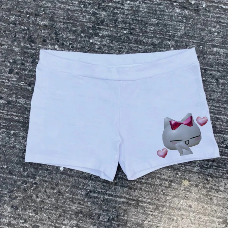 

Летние мини-шорты в европейском и американском стиле с милым принтом, обтягивающие брюки, ретро, сексуальные, в стиле Y2K, готика, панк.