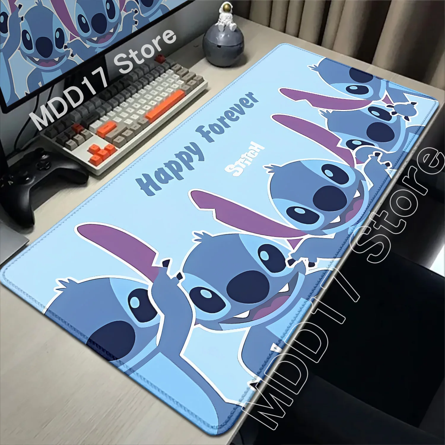 

New Cute Mousepad Lovely Stitch Gaming Mouse Pad Office Desk Pad Computer Desk Accessories Lock Edge Natural Rubber Keyboard Mat