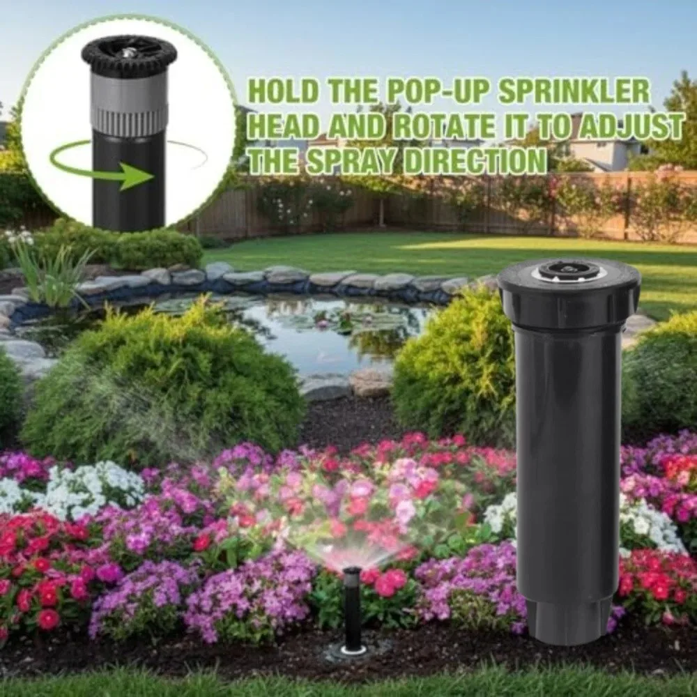 Adjustable 360 Degree Retractable Sprinkler Nozzle Automatic Lifting Anti-Rust Underground Lawn Sprinkler Spring-Loaded