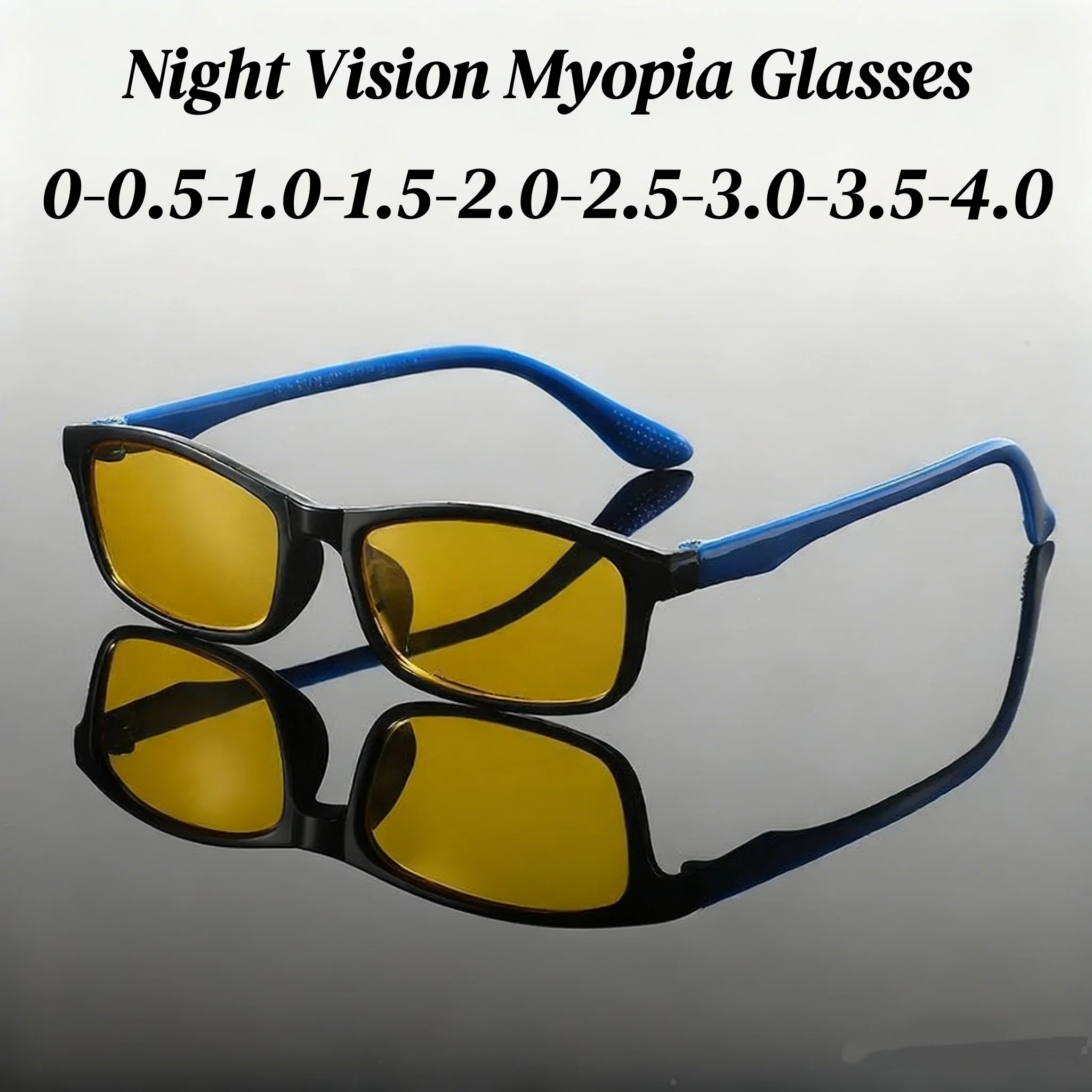 

HD Night Vision Myopia Glasses Anti Glare Anti UV Anti Strong Light with Diopter Myopia Eyewear Men Driving Near Sight Goggles