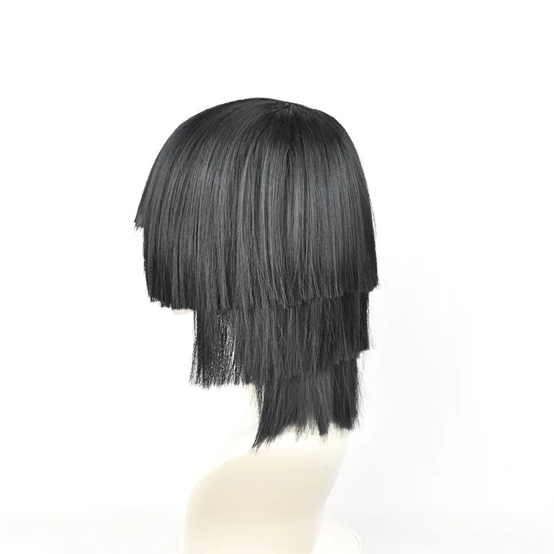 - Cosplay Wig For Nezuko Kamado Black Three-Layered Trimmed Short Hair