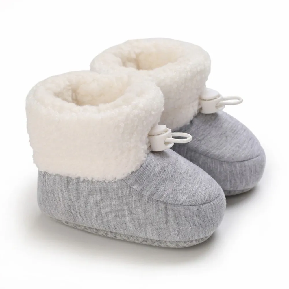 Comfortable Non-Slip Sole Infant Snow Boots Soft Bottom Lining Toddler First Walkers Thick Warm Furry Cotton Baby Walking Shoes view 4