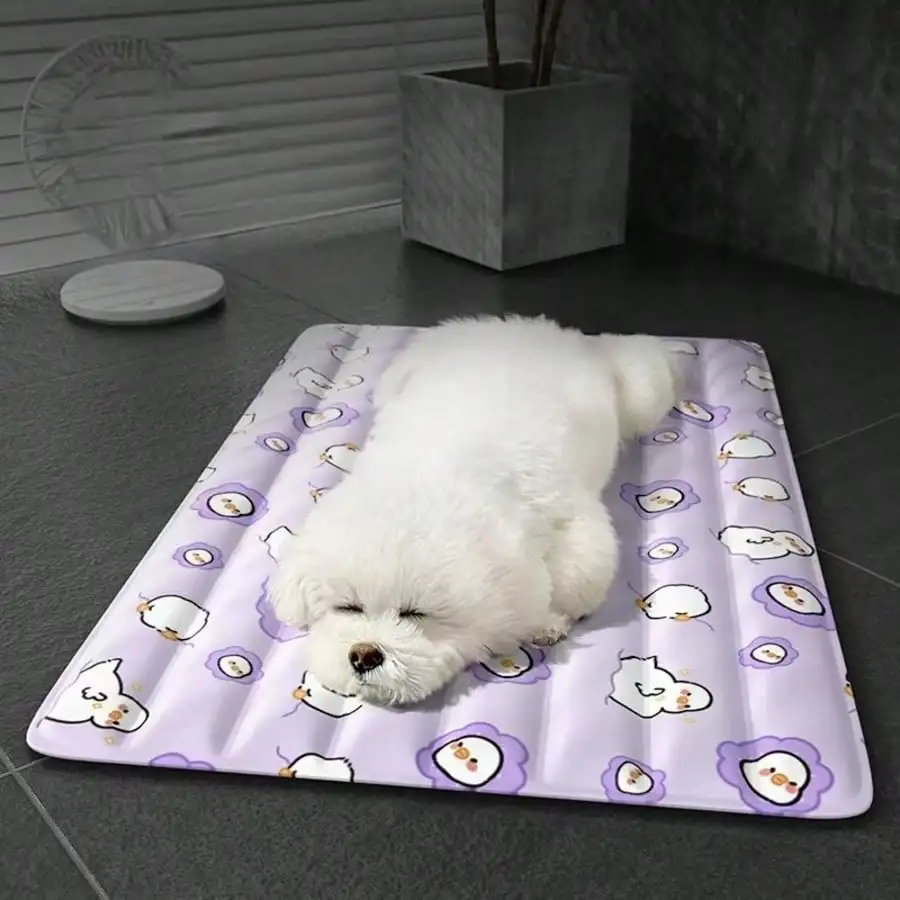 

Cute Cartoon Pattern Pet Cooling Mat, Breathable Ice Silk Dog Bed, Washable Cooling Pad For Summer, Suitable For Cats And Dogs, Portable Indoor/Outdoor Pet Blanket, Cooling Pad For Small Dogs, Stylish Pet Supplies