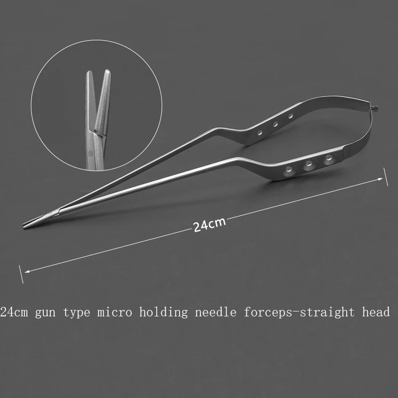 Stainless steel gun-like needle-holding forceps micro-needle-holding apparatus for microsurgery