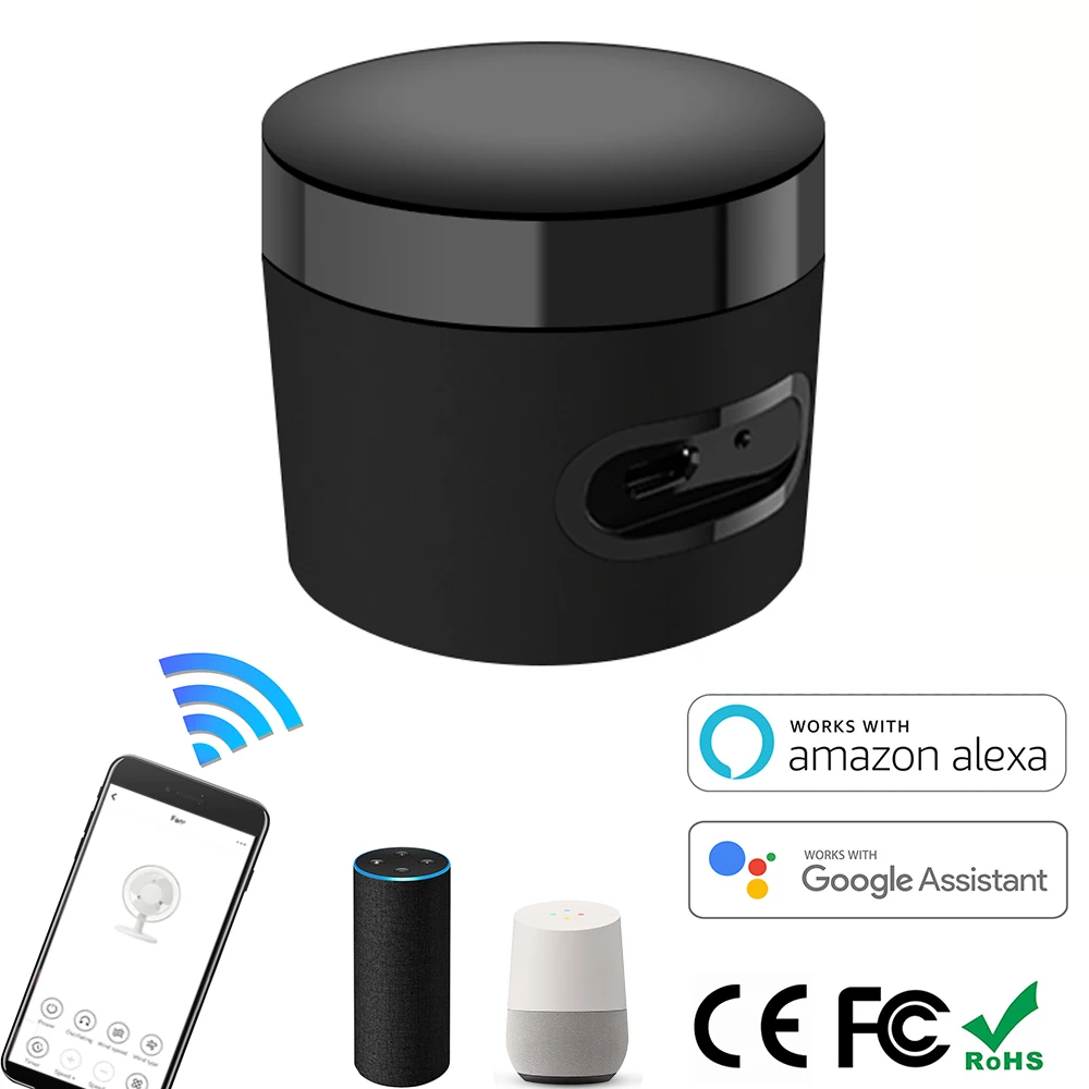 BroadLink RM4 ミニスマートユニバーサル IR リモートコントロールスイッチ HTS2 温度湿度センサーは Alexa および Google Home で動作します