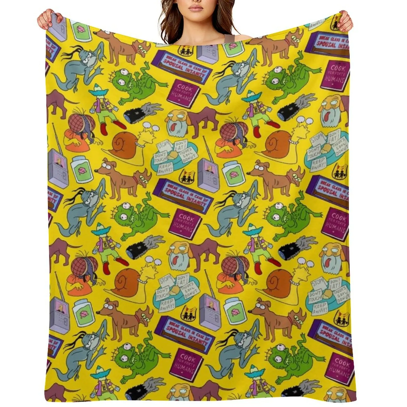 

Treehouse of Horror Throw Blanket Flannel Fabric For Decorative Sofa Nap Retros Blankets