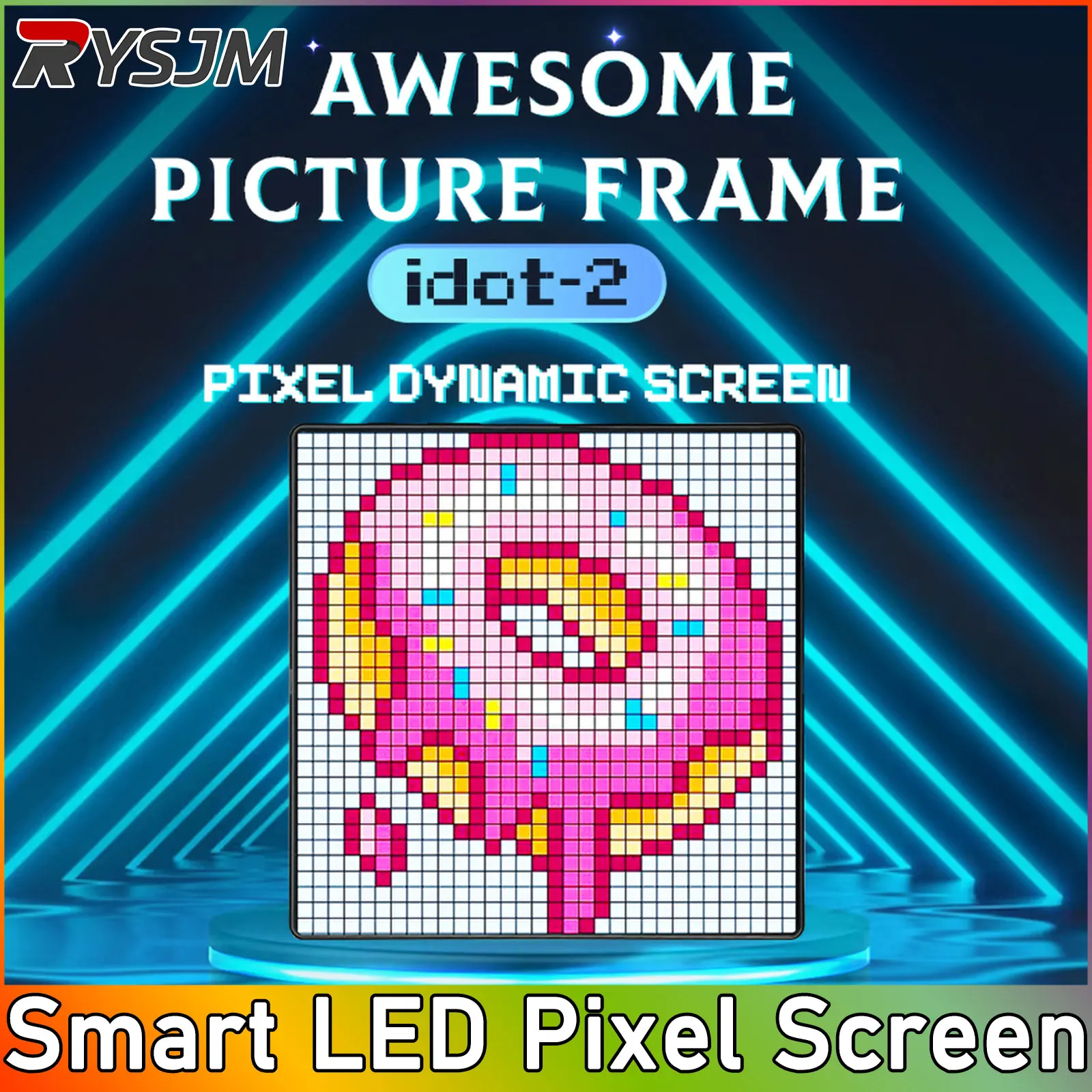 

APP Control LED Pixel Matrix Bluetooth Smart Display 64x64 RGB Цифровая лампа Панель DIY Художественный дисплей Игры Аниме Декор комнаты Рамка