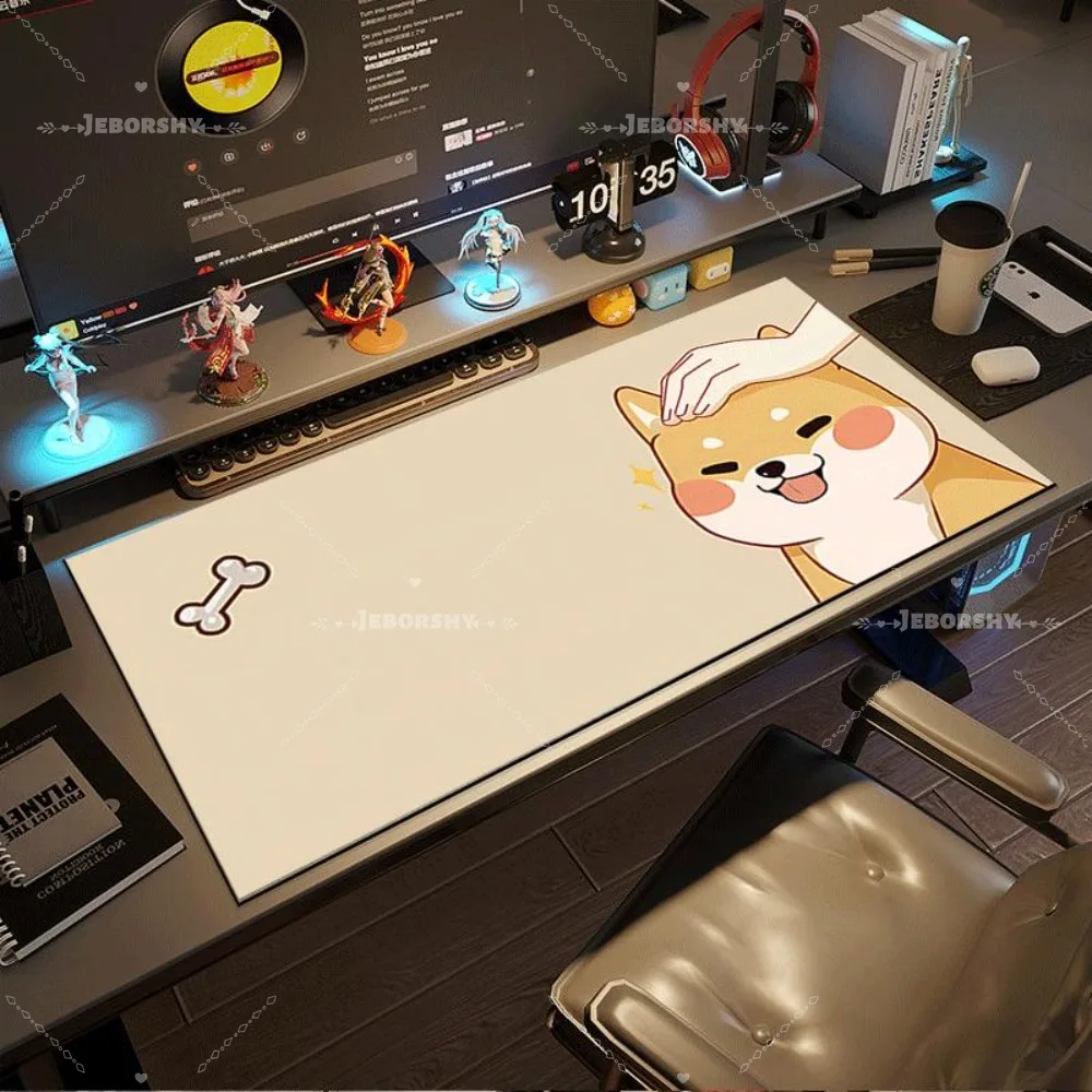 Kawaii Shiba Inu Desk Mat, Durable Locking Edge, Great Gift for Friends