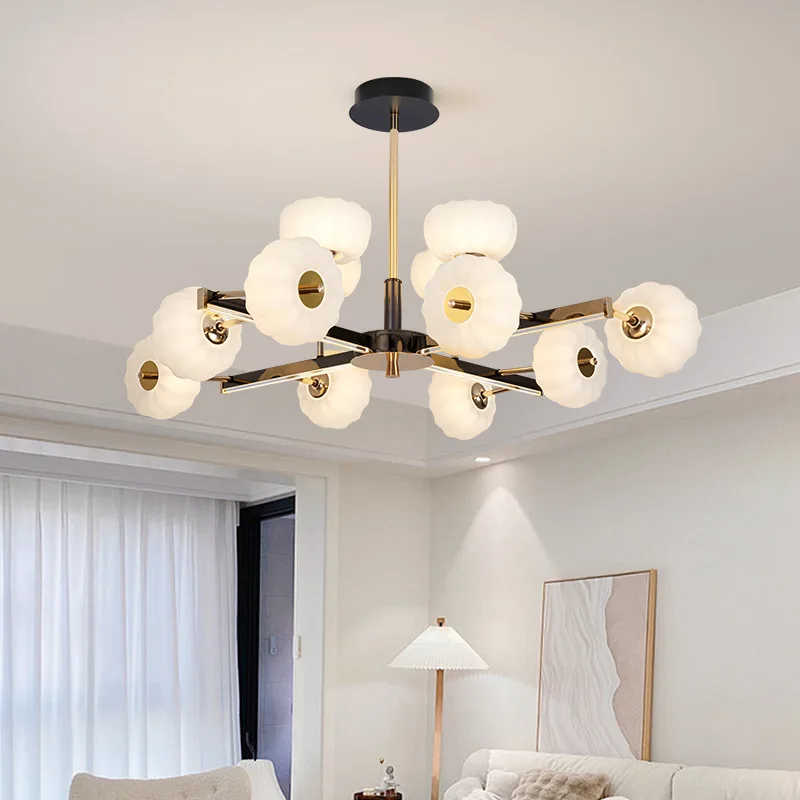 مصباح غرفة المعيشة الفاخر الجديد، ثريا غرفة الطعام في الغلاف الجوي، غطاء اليقطين الإبداعي