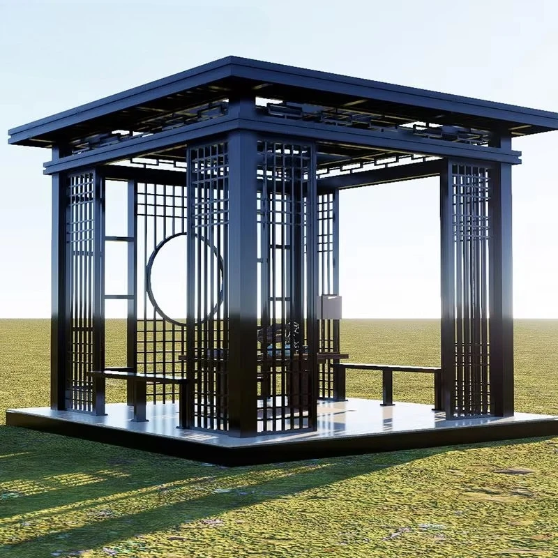 Ancient building courtyard pavilion new Chinese culture corridor