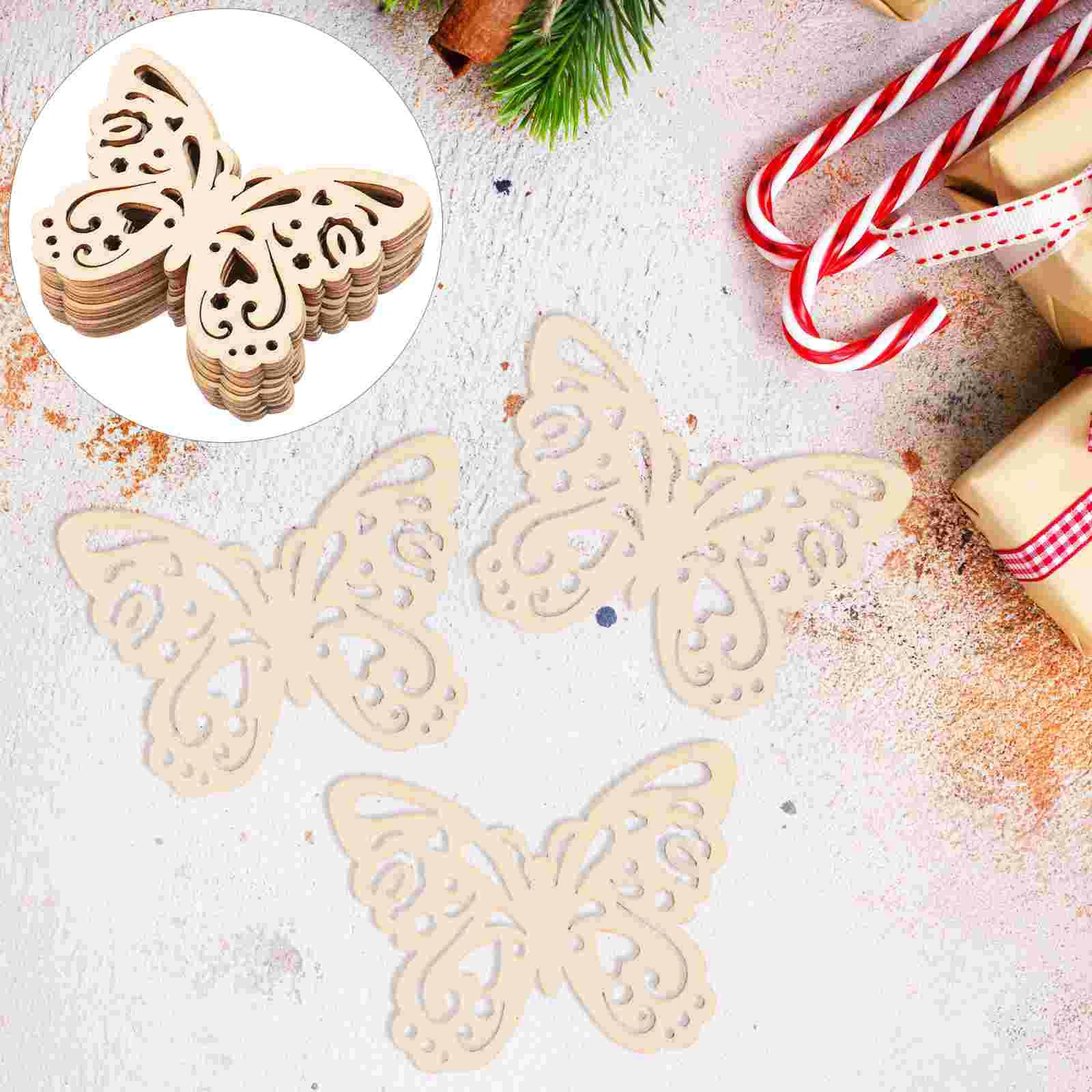 

10pcs 80mm Wood Slice Craft Decor Scrapbooking Embellishments Kids Project Educational Butterfly Christmas