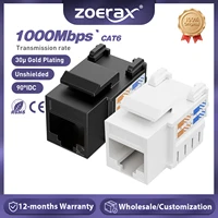 ZoeRax Cat6 Keystone Jack RJ45 Keystone Jack y soporte Keystone Punch Down, conector de 90 grados (no compatible con panel de conexión)