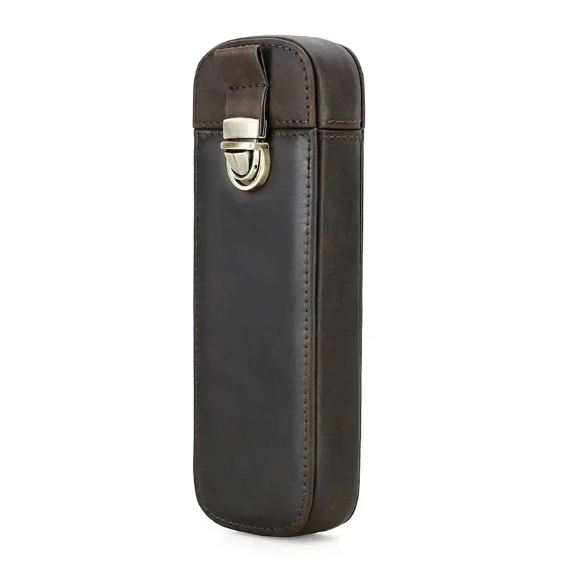 

Пенал ручной работы в стиле ретро из конской кожи с ручным замком, стильный ящик для офиса и путешествий, коробка для хранения с 3 ручками, канцелярские и учебные принадлежности