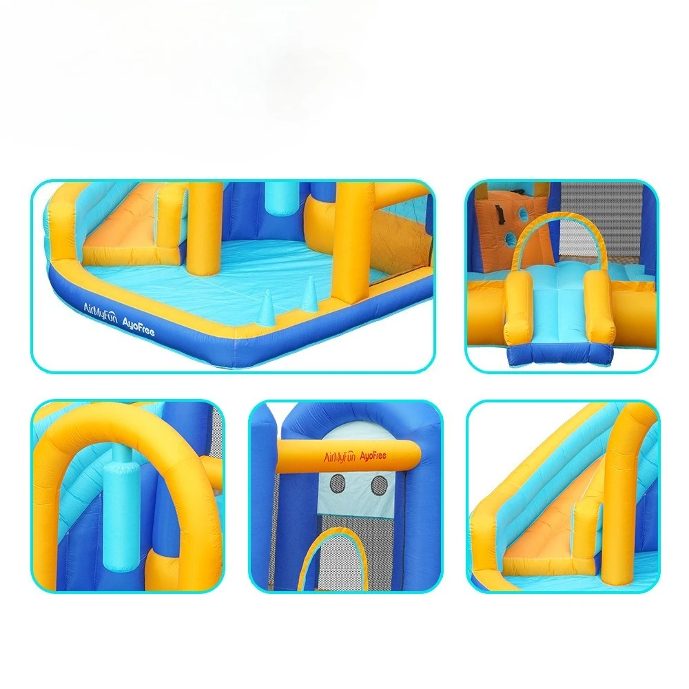 أطفال نفخ القلعة داخلي في الهواء الطلق الأطفال نفخ القفز القلعة ترتد منزل الشريحة مع منفاخ الكرة حفرة بوسي البيت