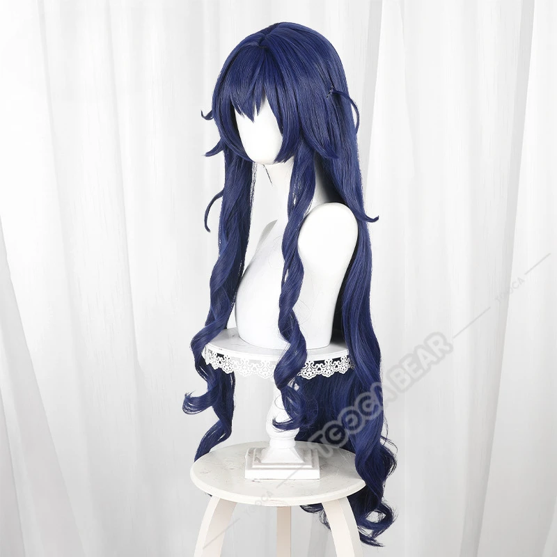 Yoshimoto Shizuka Coplay Wig Anime 100 Kanojo Dark Blue Long Curly Hair Heat-resistant Fiber Hair+Free Wig Cap Halloween Women