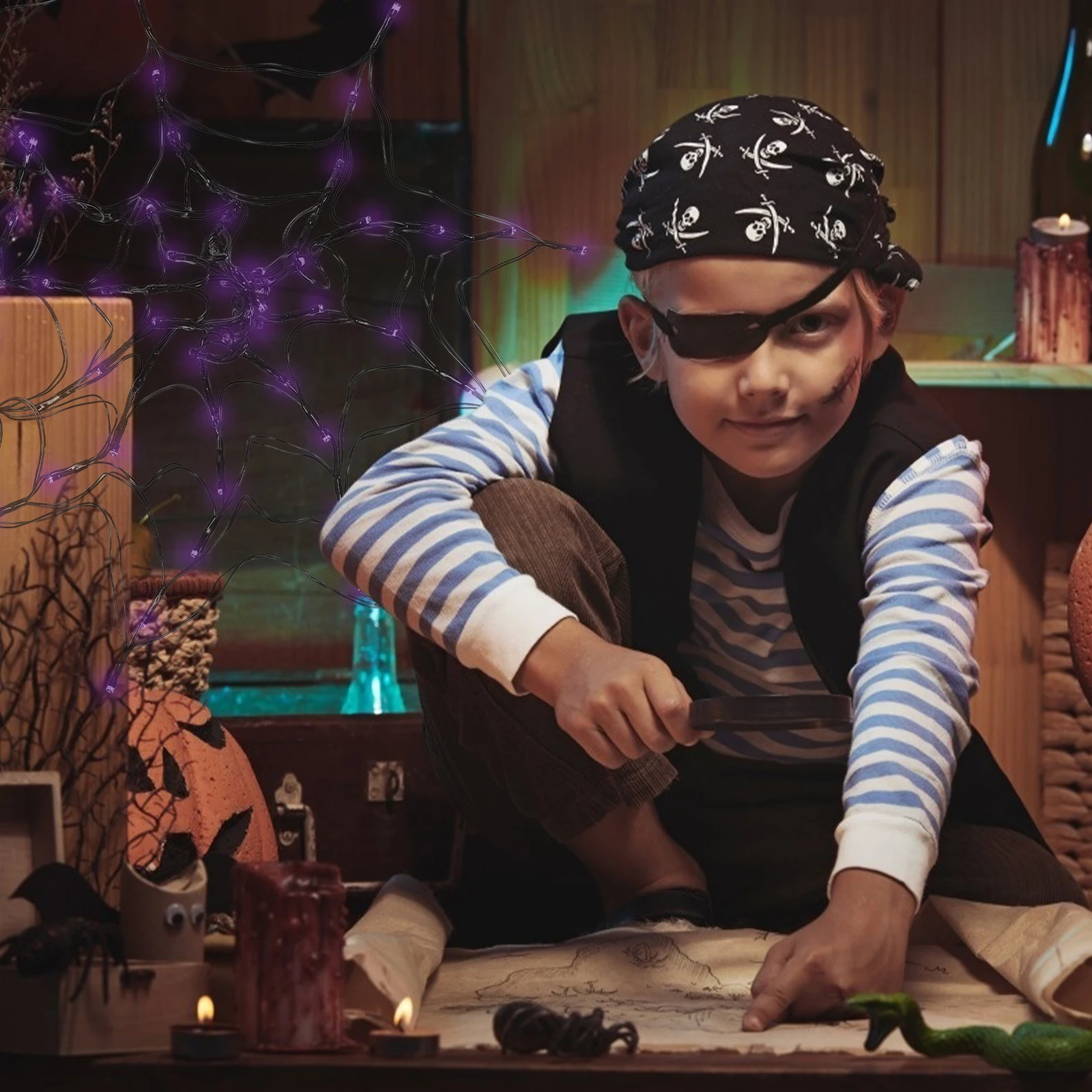 

Паук Хэллоуин Декор Крытая вечеринка Лампа Страшный стиль Паук Украшения Дом с привидениями Опора Праздничный DIY