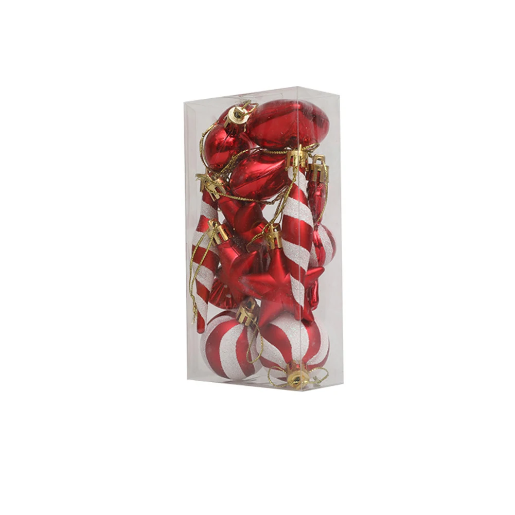 Exquisite Tree Ornaments Candy Lollipop Ornaments Exquisite Appearance Long-Lasting Materials Red And Silver Ornaments