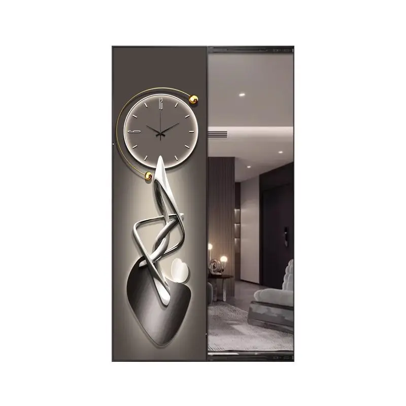 

Modern simplicity with clock hidden full-body mirror, invisible dressing, porch hanging mirror, fitting