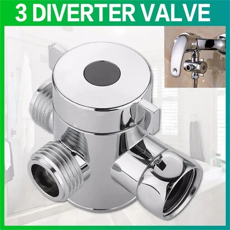 Multifunction 3 Way Shower Head Diverter Valve G1/2 Three Function Switch Adapter Connector T-adapter For Toilet Bidet Shower