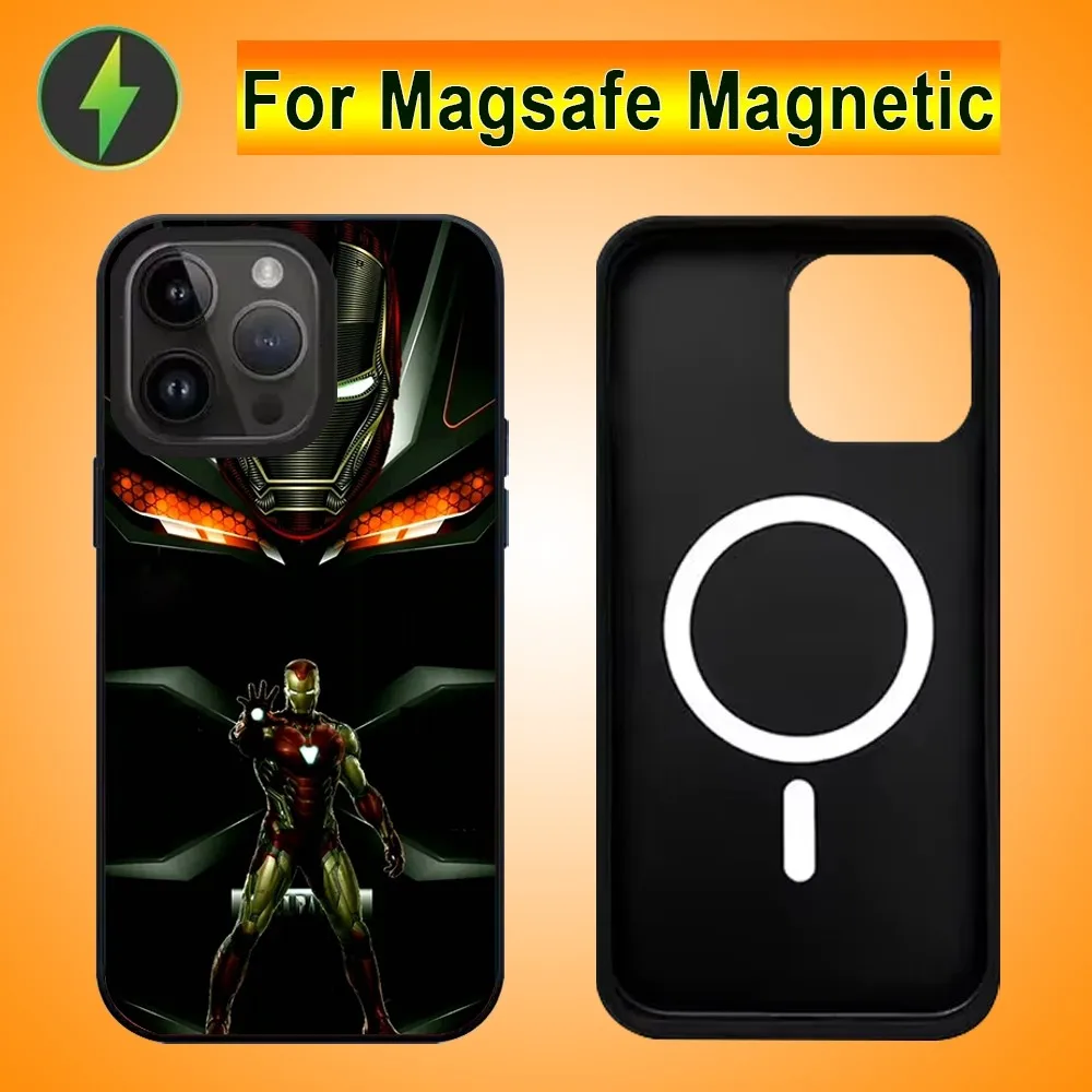 Marvel L-Iron-M-Man Phone Case For IPhone 15 14 13 Pro Max 11 12 Mini Alex Mirror For Magsafe Wireless Charging Cover