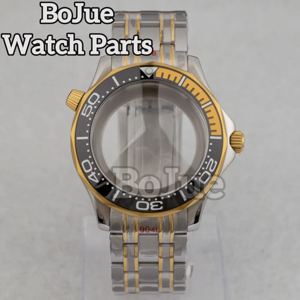 

41mm Men's Watch Case Bracelet Wristband Parts 316L Stainless Steel For Seiko NH35 NH36 Movement 31mm Dial Seamaster 300 Case