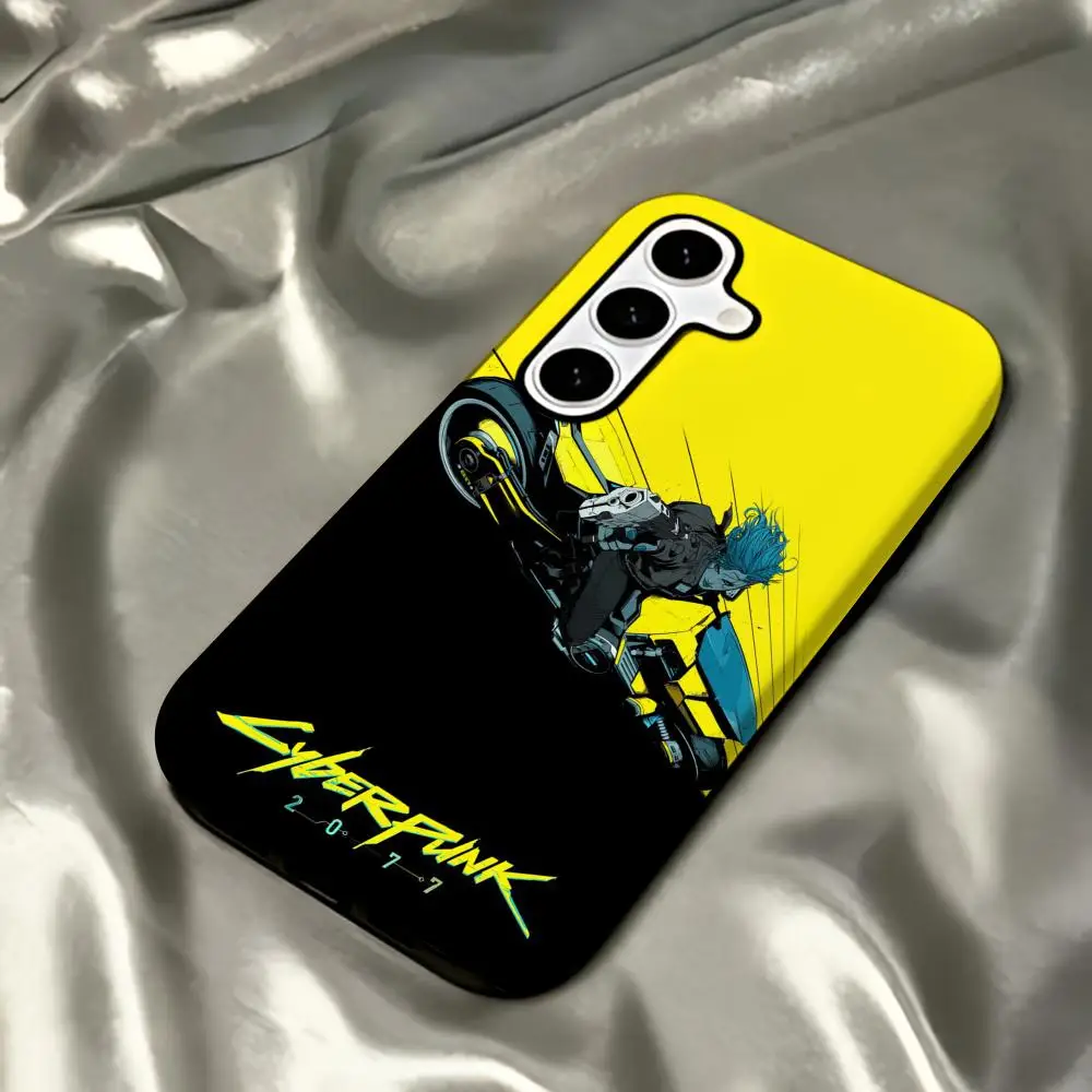 Fashion Cool Cyber 2077-es design pattern Phone Case For Samsung Galaxy S25 S24 S23 S22 S21 Plus Ultra 2-in-1 Glossy shell