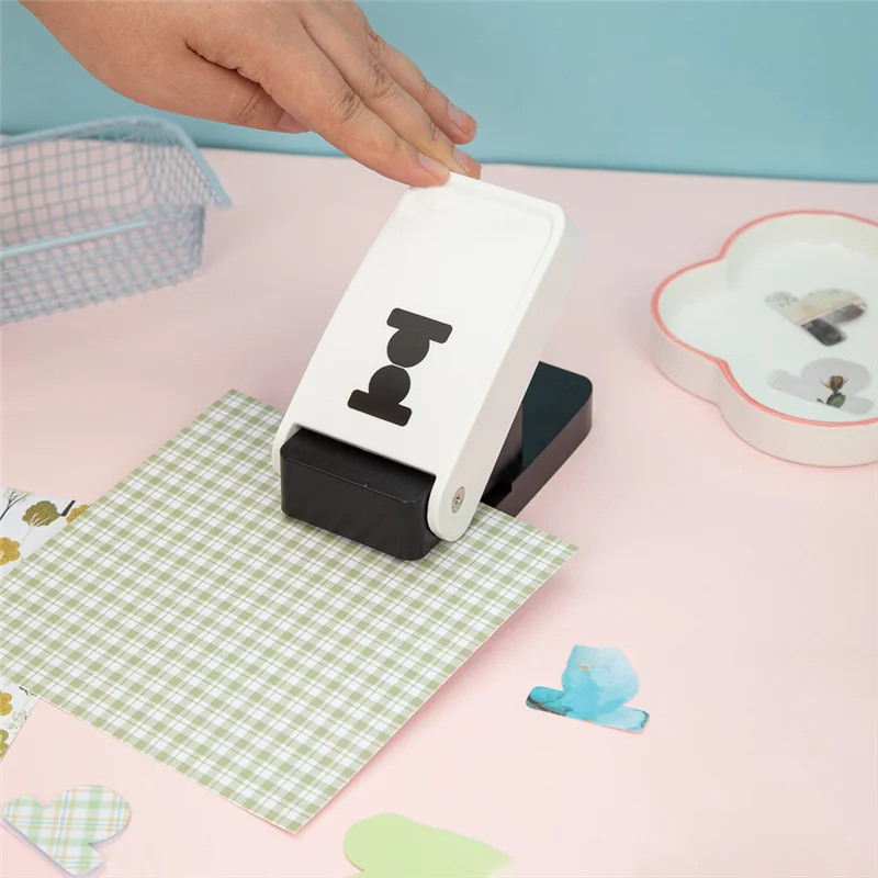 Top-Round Tab Punch Handheld Folder Punch Loose Leaf Separator Label Punch Craft Paper Punch Cutter Puncher