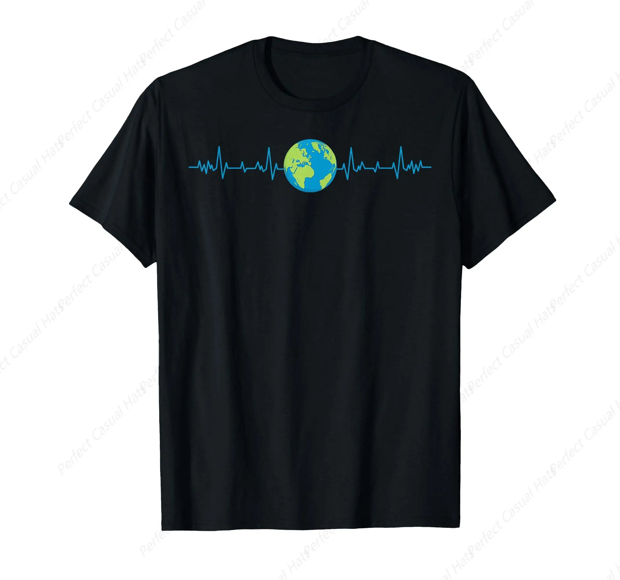 

Earth Heartbeat Funny Earth’s Day Save Our Planet Graphic T-Shirt Leisure Youth Tee Shirt Cotton Funny Short Sleeve