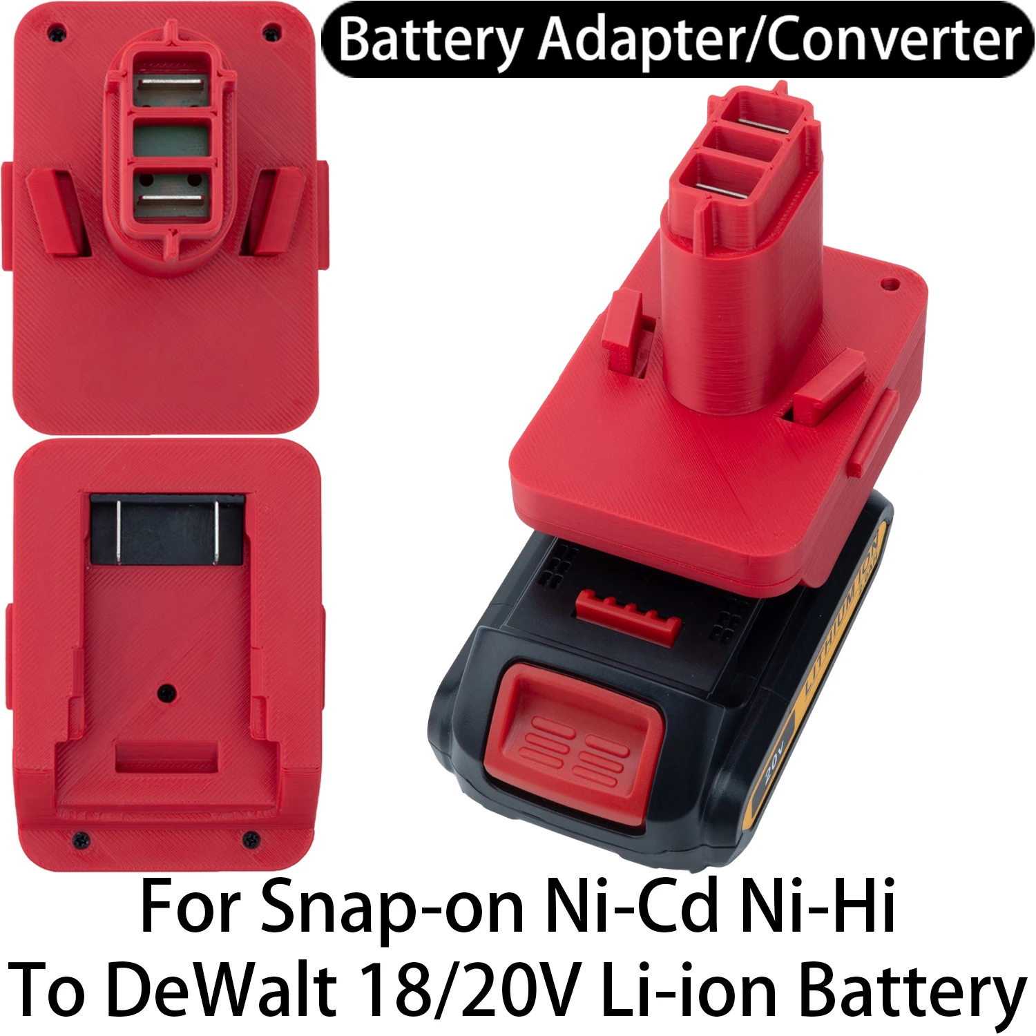 

Battery adapter/converter for Snap-on 18V Li-ion tools to DeWalt 18/20V MAX Li-ion battery adapter power tool accessory