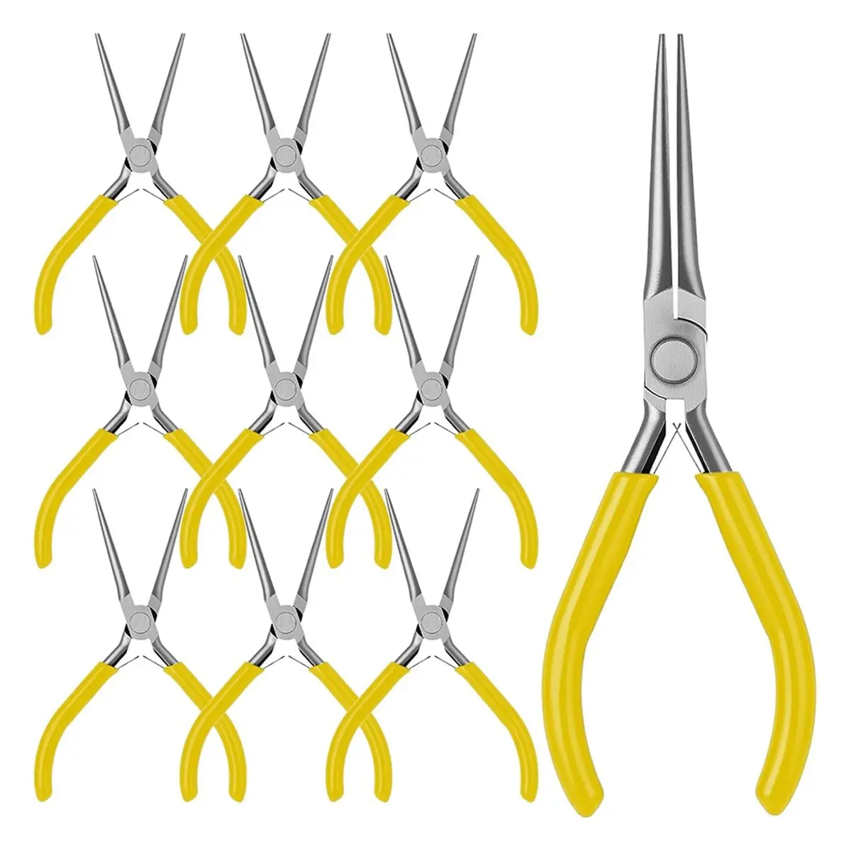 Best of 2026 10 Pack Mini Needle Nose Pliers Bulk, 6 Inch Pliers Set with Extra Long Tips for Jewelry Making, Wire Wrapping