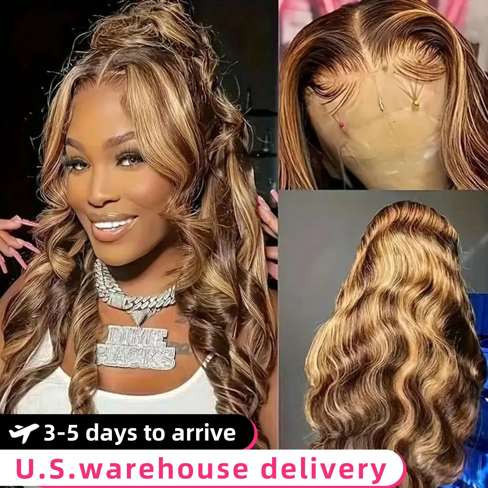 13x6 hd lace frontal wig human hair wigs OmbreBrownColoredHighlight Body Wave Lace Frontal Wig 30 inch lace front wig human hair