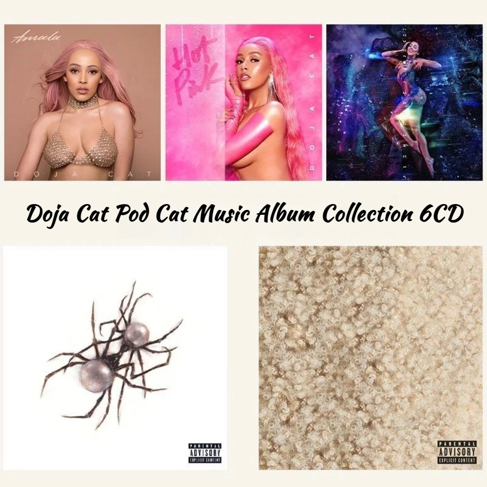 

Doja Cat Music Album Collection 6CD Disc Only No Cover Lossless Burned Discs Pop Music Fans Collection Car Home Audio Playback