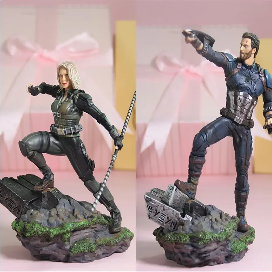 Ml Avengers Anime 20cm Action Figure Captain America Spider Man Steve Rogers Black Figurine Model Toy Christma Birthday Gift