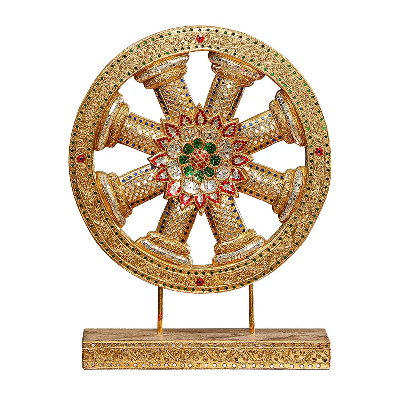 

Thai wood carving table top ornament South East Asia style living room entrance TV cabinet trinkets