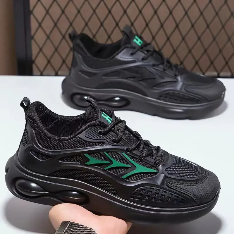 Neue koreanische vielseitige lässige Modes chuhe trend ige Mesh Luftkissen elastische Sport Herren schuhe