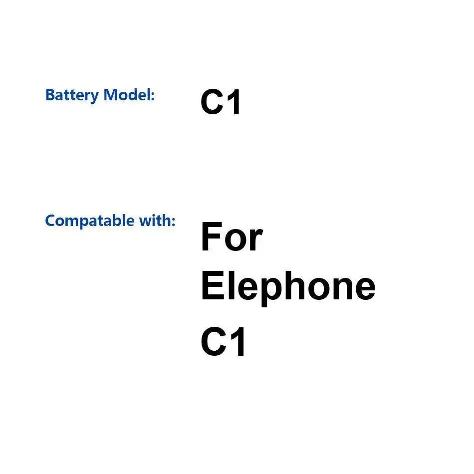 

High Compatibility 2850Mah Mobile Phone Battery For Elephone C1